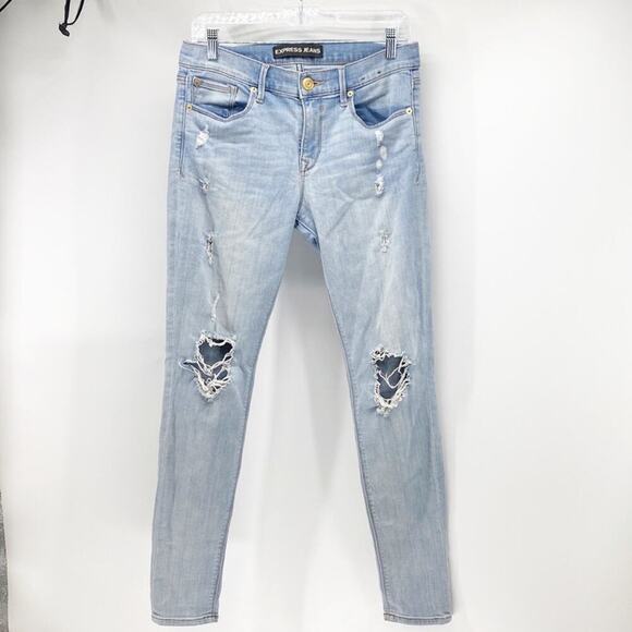 Express mid rise deconstructed jegging casual comfy everyday sz 6 - Picture 1 of 5